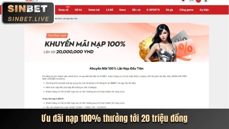 Thông báo ưu đãi casino Cado888